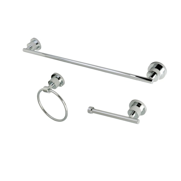 Kingston Brass 3-Piece Bathroom Accessories Set, Chrome BAK821148C - main